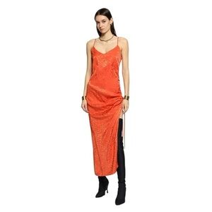 THE RANGE‎ Brick Leopard Satin Cinched Slipdress